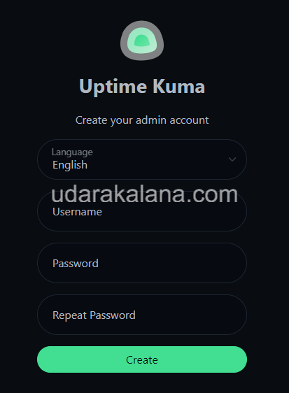 uptime kuma create user account