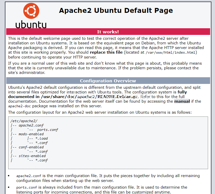 apache2 page