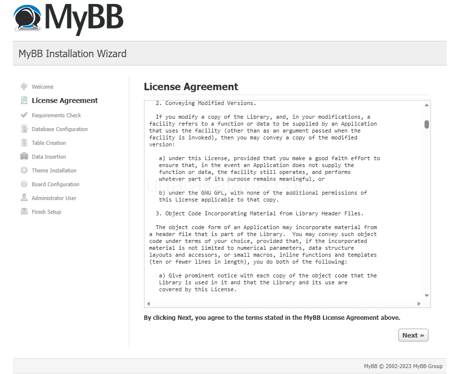 mybb install steps