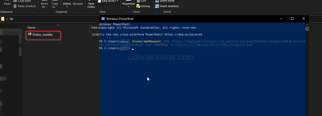 Downloaded File using powershell